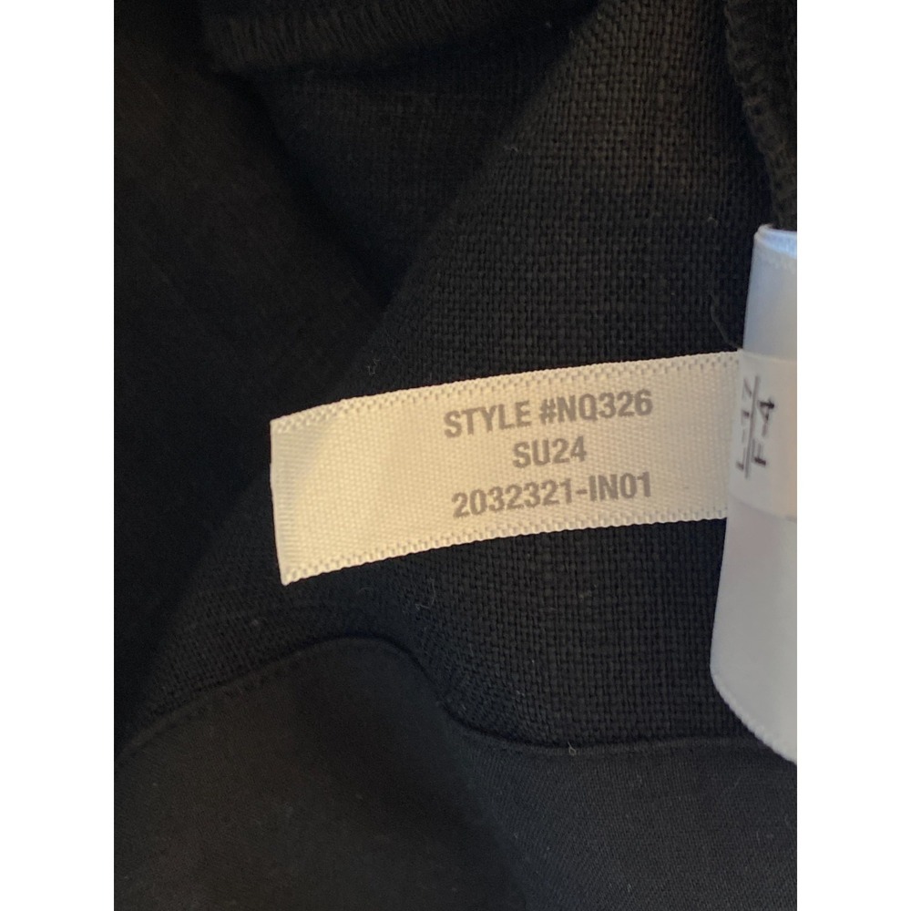 Madewell Black Linen Short Dress Sz 8 Cross Back Beach Swim Cover Minimalist NWT - Picture 8 of 9